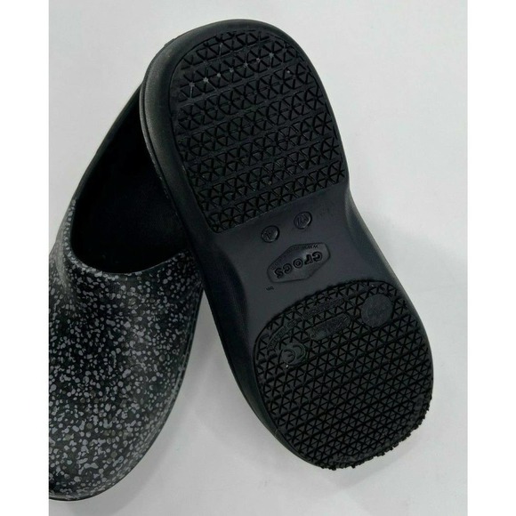 Crocs Neria Pro II Walking Nursing Slip Resistant Graphic Clog Black Gray Dots 4 - Picture 4 of 5
